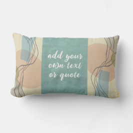 引用文抽象芸術アートミッドセンチュリースタイルティール（緑がかった色）の追加 ランバークッション