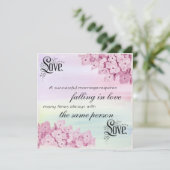 引用文文字書道と花自然枠 招待状 (スタンド正面)