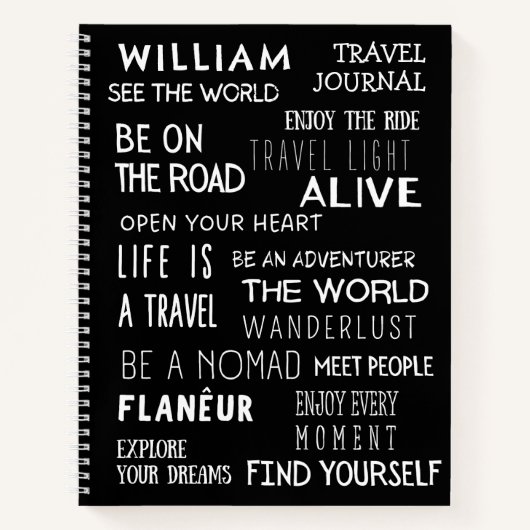 引用文旅行仕訳帳名前をカスタムする ノートブック (正面)