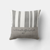 引用文枕グレーと白ストライプ色 クッション (裏面)