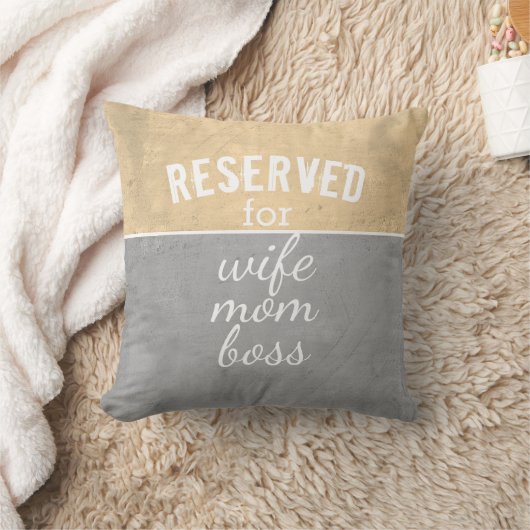 引用文枕ママ用グレーとブラウン クッション (ブランケット)