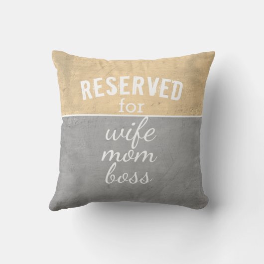 引用文枕ママ用グレーとブラウン クッション (裏面)