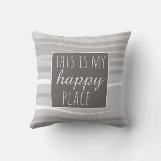 引用文枕私の幸せな場所グレーと白 クッション (裏面)