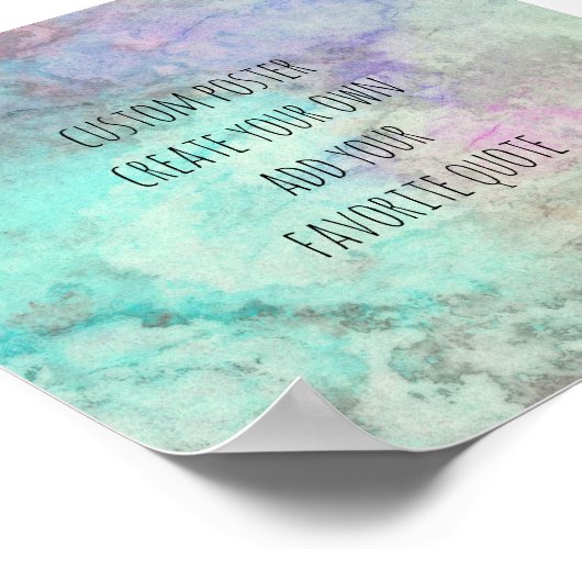 引用文水カスタム色スタイルウォールアートの作成 ポスター (角)