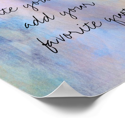 引用文水カスタム色スタイルウォールアートの追加 ポスター (角)