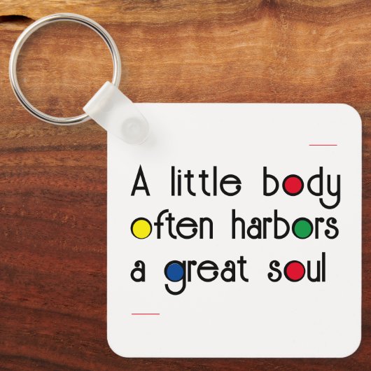 引用文白黒カラフル文字素晴らし魂 キーホルダー (正面)