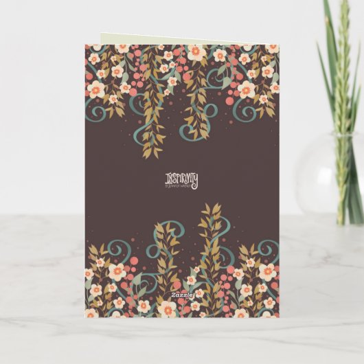 引用文結婚のかわいらしフローラエレガント カード (裏面)