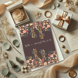 引用文結婚のかわいらしフローラエレガント カード