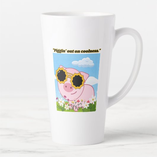 引用文豚 – 涼しさに豚 カフェラテマグ (右)