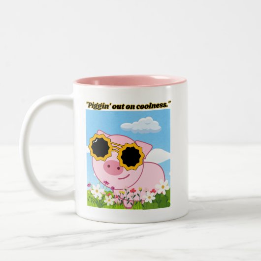 引用文豚 – 涼しさに豚 ツートーンマグカップ (左)