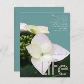 引用文1での生活の感動的お祝い 招待状 (正面/裏面)