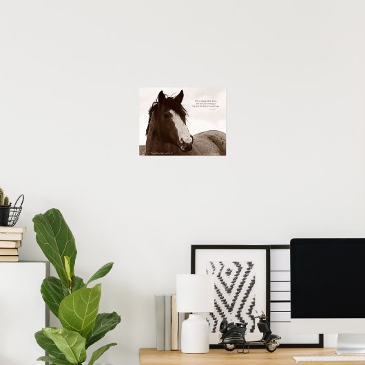 引用文11x14の馬のアート感動的ポスター ポスター (ホームオフィス)