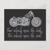 引用文4輪用バイクもしくは自転車に乗る人 ポストカード (正面)
