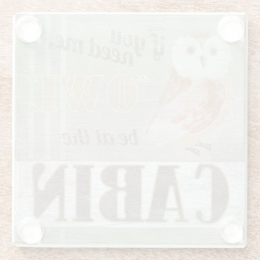 引用文|のフクロウは小屋にあります ガラスコースター (裏面)