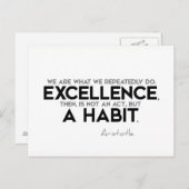 引用文:アリストテレス:卓越性は習慣である ポストカード (正面/裏面)