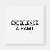 引用文:アリストテレス:卓越性は習慣である マグネット (正面)