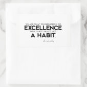 引用文:アリストテレス:卓越性は習慣である 長方形シール (バッグ)