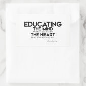 引用文:アリストテレス:心、ハートを教育する 長方形シール (バッグ)