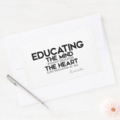 引用文:アリストテレス:心、ハートを教育する 長方形シール (封筒)