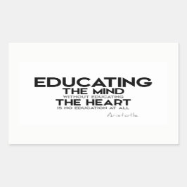 引用文：アリストテレス：心、ハートを教育する 長方形シール