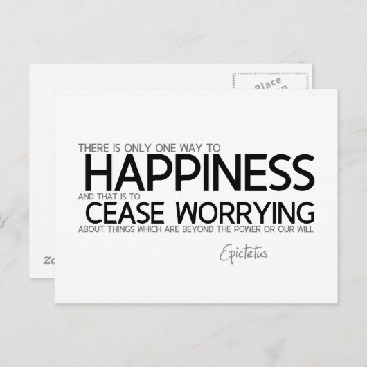 引用文：エピテトス：幸福：心配を止める ポストカード (正面/裏面)