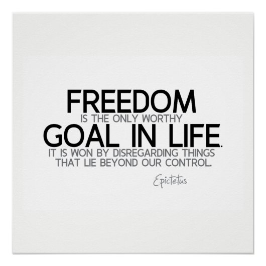引用文：エピテトス：自由：価値のあるゴール ポスター (正面)