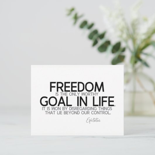 引用文：エピテトス：自由：価値のあるゴール ポストカード (スタンド正面)