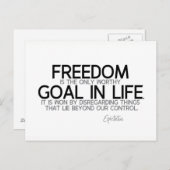 引用文：エピテトス：自由：価値のあるゴール ポストカード (正面/裏面)