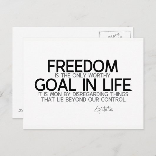 引用文：エピテトス：自由：価値のあるゴール ポストカード (正面/裏面)