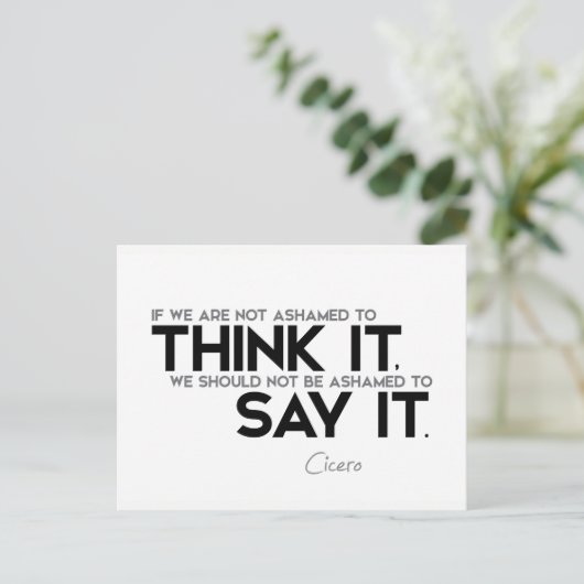 引用文:キケロ考え:言ってみろ ポストカード (スタンド正面)