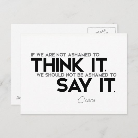 引用文:キケロ考え:言ってみろ ポストカード (正面/裏面)