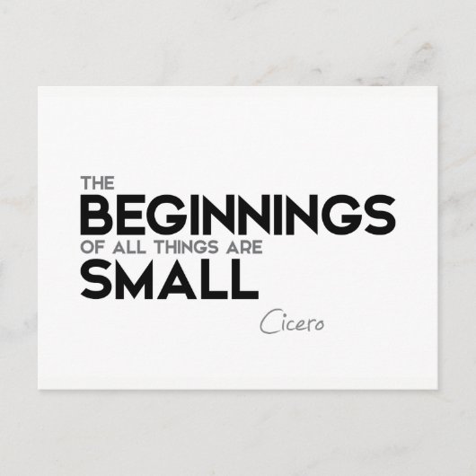 引用文：キケロ：始まりは小さい ポストカード (正面)