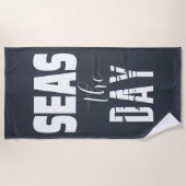 引用文"シーズザデイ"はっきりしたレタリングビーチタオル ビーチタオル (正面)