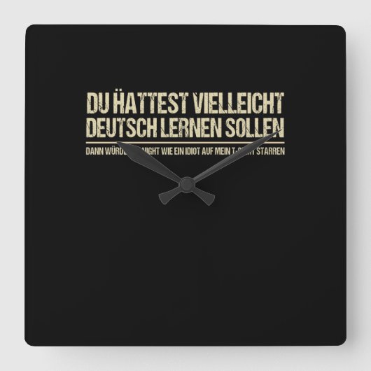 引用文 – ドイツ語おもしろい話者ドイツ語引用文 スクエア壁時計 (正面)