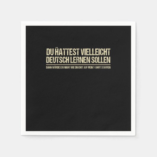 引用文 – ドイツ語おもしろい話者ドイツ語引用文 スタンダードカクテルナプキン (正面)