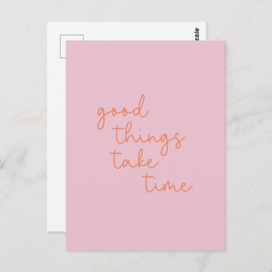 引用文(ピンク感動的とオレンジ)  ポストカード (正面/裏面)