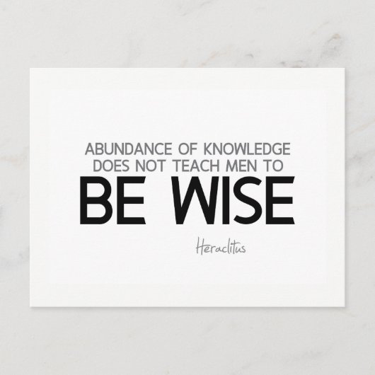 引用文：ヘラクリタス：賢くせよ ポストカード (正面)