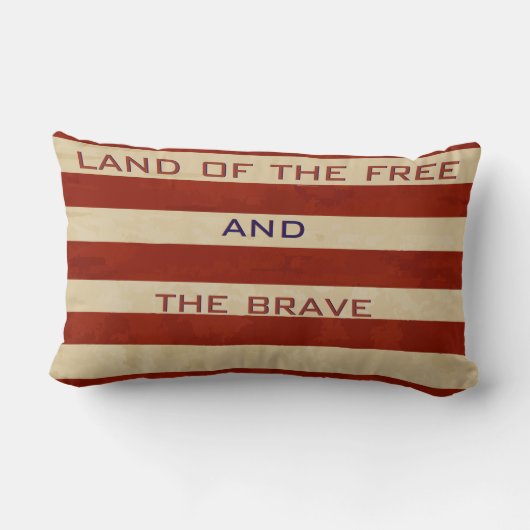 引用文-ヴィンテージアメリカ国旗の枕 ランバークッション (裏面)