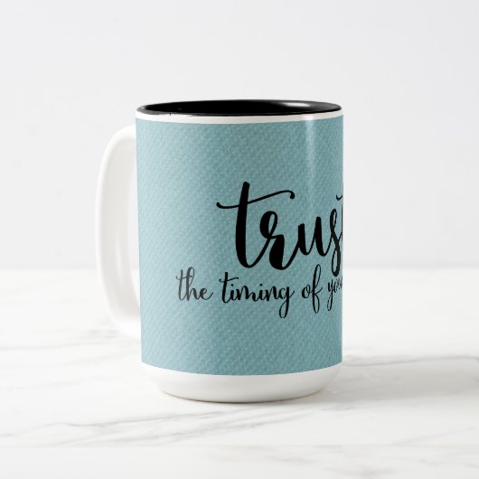 引用文 |人生のタイミングを信頼 |マグ ツートーンマグカップ (正面左)