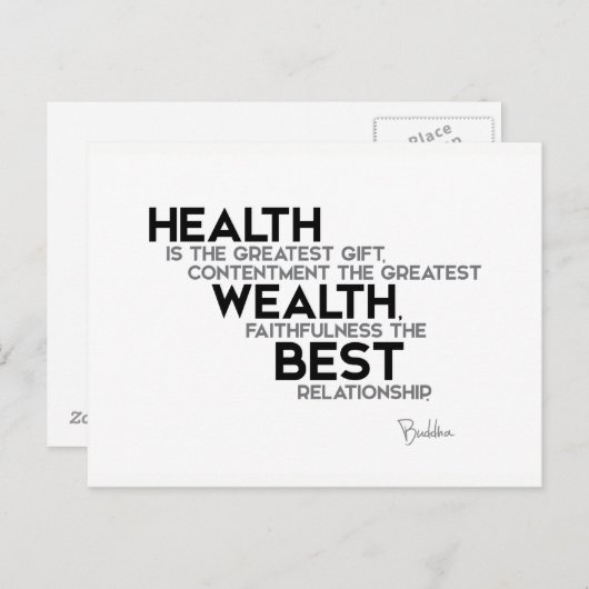 引用文:仏:健康:素晴らし贈物 ポストカード (正面/裏面)