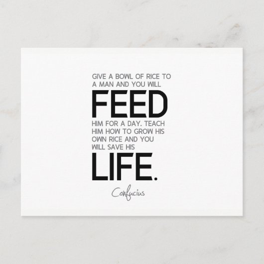 引用文：孔子：米をボウルに入れ、米を育てる ポストカード (正面)