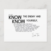 引用文：孫子：敵と自分自身を知る ポストカード (正面)