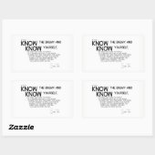 引用文:孫子:敵と自分自身を知る 長方形シール (シート)