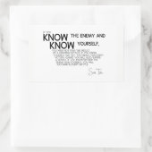 引用文:孫子:敵と自分自身を知る 長方形シール (バッグ)