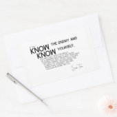 引用文:孫子:敵と自分自身を知る 長方形シール (封筒)