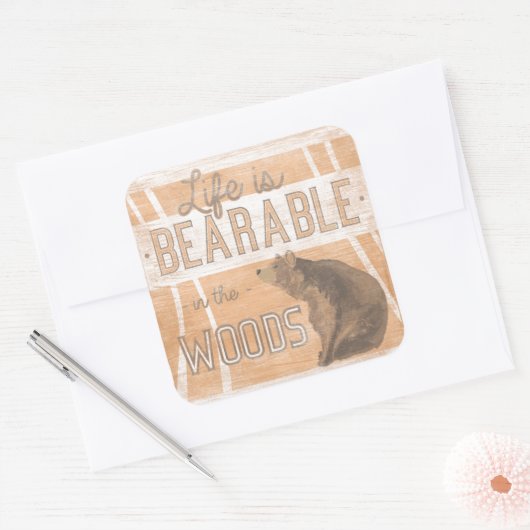 引用文 |森の中で人生は耐えられる スクエアシール (封筒)