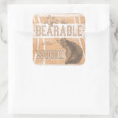 引用文 |森の中で人生は耐えられる スクエアシール (バッグ)