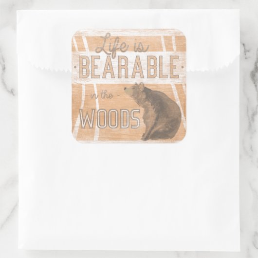 引用文 |森の中で人生は耐えられる スクエアシール (バッグ)