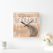 引用文 |森の中で人生は耐えられる スクエア壁時計 (ホーム)