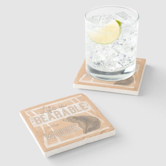 引用文 |森の中で人生は耐えられる ストーンコースター (横)